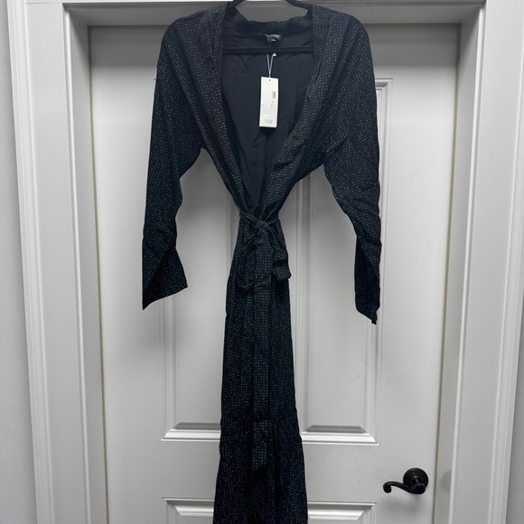 Eileen Fisher Black and White Speck Morse Code Duster Wrap Kimono Cardigan - Picture 9 of 16